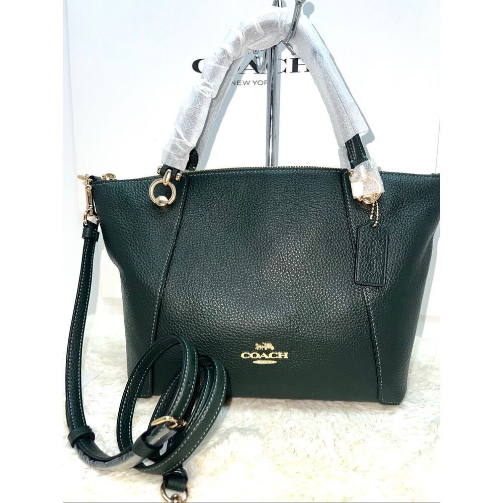 🔥🎁NWT! Coach KACEY Satchel Leather Handbag Green C6229 Msrp:$350.00
